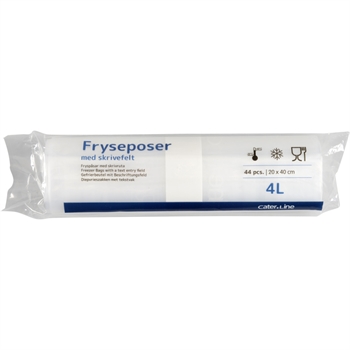 Fryseposer 4 ltr. m/skrivefeldt LDPE